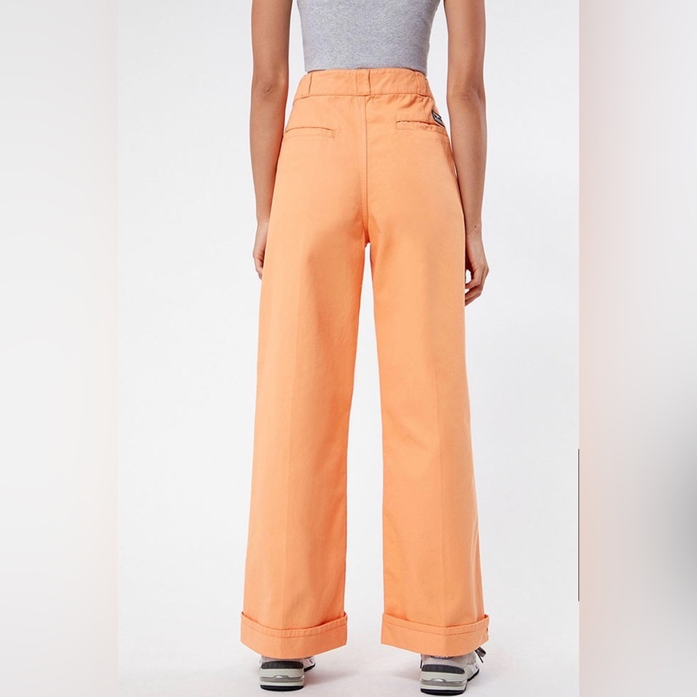 Obey High-Rise Wide Leg Jeans in Peach Orange - Picture 3 of 7